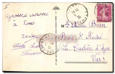 Reims - Katedra — widok fasady gotyckiej z rożeniem — wydawca CI* DES ARTS PHOTOMÉCANIQUES, nr 104 — Rewers