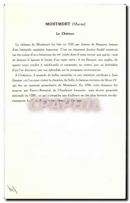 Montmort (Marne) — O Castelo — Coleção da Solução Pautaubege, 6ª Série — Verso