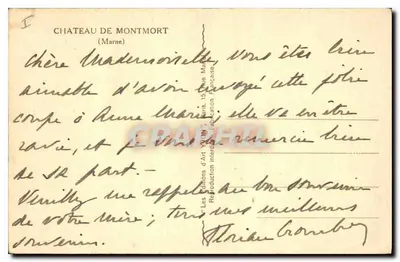 Castelo de Montmort — Marne — Les Éditions d'Art Yvan, Paris — Verso