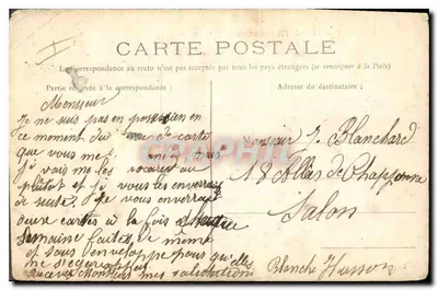 Stara pocztówka Epernay Place de l'Hotel de Ville Eglise Notre Dame — Rewers