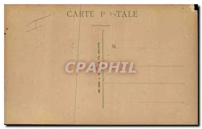 Antieke ansichtkaart Cantal Vic sur Cere De Kerk — Achterkant
