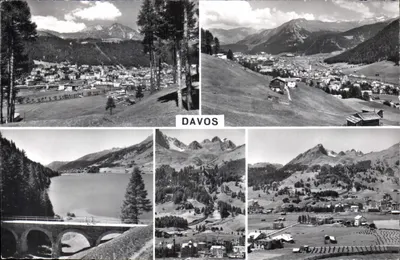Davos — vista panorâmica — Photograb-Wahrell AG, Zürich, n° 5372