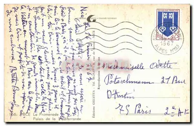 Nice - Promenada Anglika — Éditions GILLETTA, n°166 — Rewers