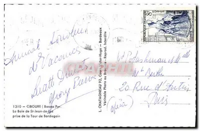 La Baie de St-Jean-de-Luz — vue prise de la Tour de Bordagain — L. CHATAGNEAU, Ciboure — Verso