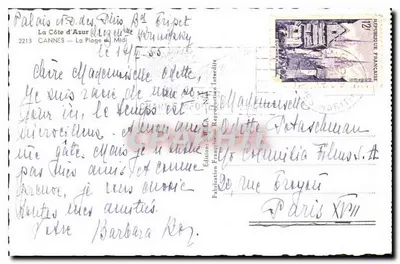 Cannes — Plaża Midi — Wydawnictwo Francuskie — Rewers