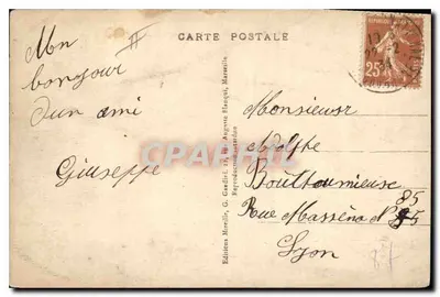 Marsiglia — Il Vecchio Porto, vista dal Molo dei Belgi — Edizioni G. Gaudiri — Verso
