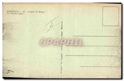 Cartolina d'epoca Marsiglia Il Porto dei Belgi — Verso