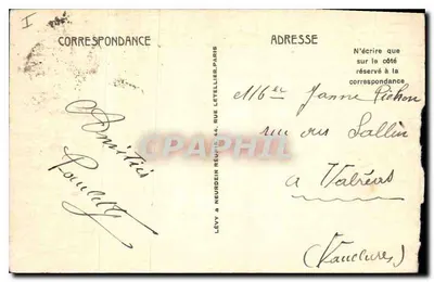Bilhete postal antigo Vichy O Parque dos Celestins — Verso