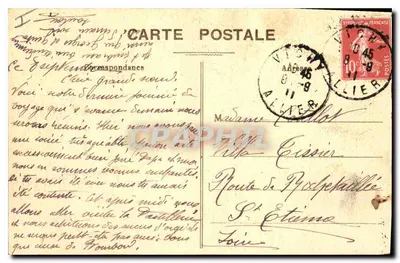 Vichy — Hall and Celestins' Spring — Publisher P. B., 1906, Place des Quatre-Chemin, Vichy — Back
