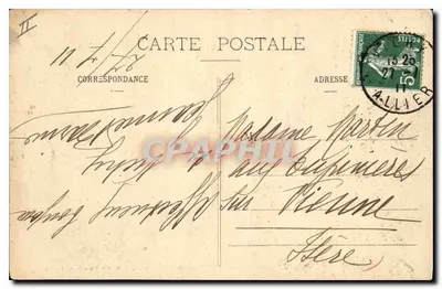 Vichy - Hotel du Parc i zakryta aleja dawnego Parku — Wydawca P. B, 1906, Place des Quatre Chemins, Vichy — Rewers