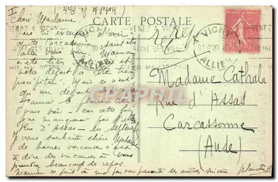 Viguy - Widok nabrzeży Allier i przystani Golf — wydawca Z. Cassonne, nr 424 — Rewers