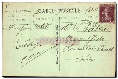 Vichy - Uma Entrada do Casino — Editor Ideal, n° 312 — Verso