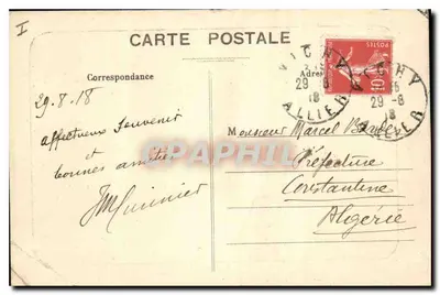 Stara pocztówka Vichy Place Victor Hugo — Rewers