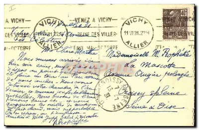 Vichy - Pałac Sévigné — wydawca nieznany, nr serii 62 — Rewers