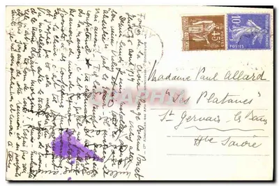 Vichy - Zamek Bourbon-Busset — Stara pocztówka n°132, wydawca A.P.B. — Rewers
