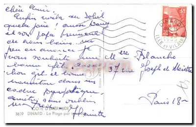 Dinard - Plaża przez port — Loïc — Wydawnictwo MESS 3839 — Rewers