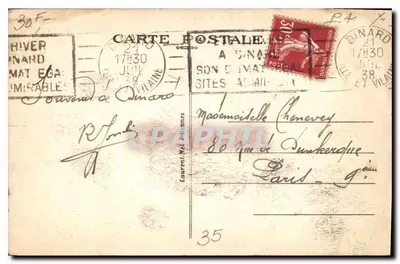 Dinard — La Plage — Côte d'Émeraude, éditeur L. Loic, n° 2675 — Verso