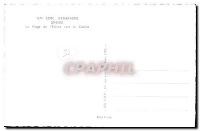 Plaża Ecluse w kierunku kasyna — Dinard, Côte d'Émeraude — CAP, n° 1174 — Rewers