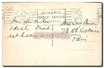 Dinard — Brzeg Emeraude, Punkt Malouine — Wydawnictwo Mény Rennes n°1480 — Rewers