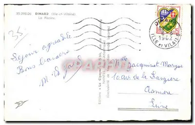 Basen w Dinard — widok basenu i kąpielaków — Wydawnictwo La Cisogne — Rewers