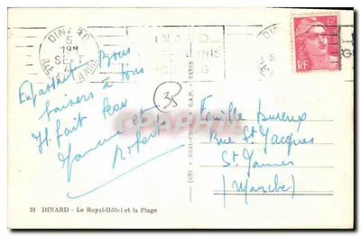 Dinard - Hotel Royal i plaża — wydawca C.A.P. nr 21 — Rewers