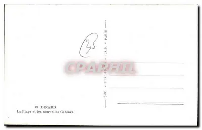 Plaża i nowe kabinety — Dinard — wydawca C.P.A.P.HIL, Paryż, n°43 — Rewers