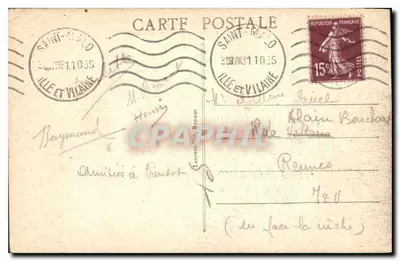 Dinard - Plaża — Półwysp Emeraude, 1907 — wydawca nieznany — Rewers