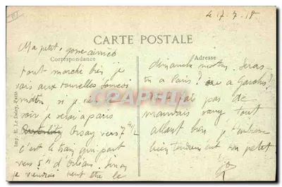 Orléans — A Praça do Martrol — estátua de Joana d'Arc por Foyatier, inaugurada em 8 de maio de 1855 — Verso