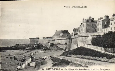 Saint-Malo — Plaża Bon-Secours i Zamek — Côte d'Émeraude