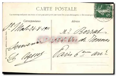St-Malo - A Praia dos Banhos e o Castelo — H. Lammillot, n°116 — Verso