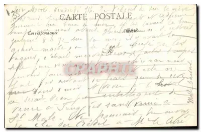 Costa de Émeraude — Pôr do sol — Saint-Malo — editor Allard-Normaux, n° 376 — Verso