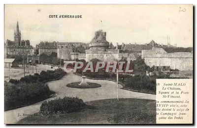 Saint-Malo — Zamek i Brama św. Wincentego — J. Nozais, Wydawca, N°8