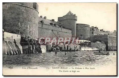 Saint-Malo — Zamek przy wysokiej wodzie — Wydawca E.D. n°131