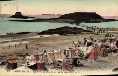 Saint-Malo — Plaża Bon-Secours i dwa Beys — LL.