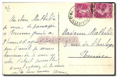 St-Malo - A Praia de Bon Secours e os Muros — Bilhete postal antigo n°94, editada por A.P.A. — Verso