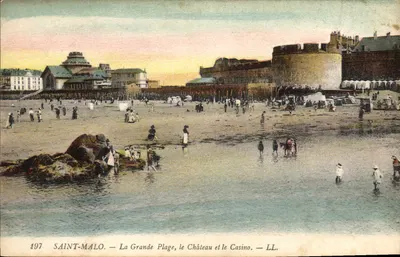 Saint-Malo — Wielka Plaża, Zamek i Kasyno — LL. n° 197