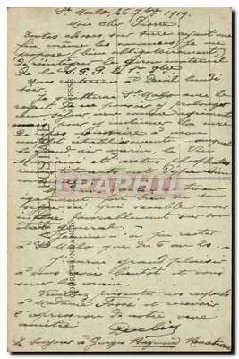 Saint-Malo - Widok na plażę przy niskiej mierze i wieżę Quic-en Groigne - G. F. — Rewers