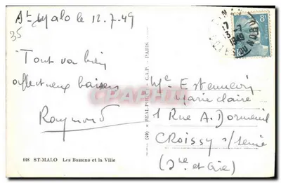 St-Malo — Baseny i Miasto — C.A.P. n°448 — Rewers