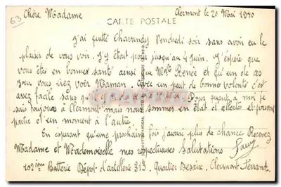 Clermont-Ferrand — Dzielnica Desaix — widok dzielnicy z liniami kolejowymi — Rewers