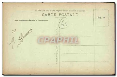 Clermont-Ferrand — Monumento aos Combatentes — G. D'O. - 1202 — Verso