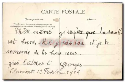 Clermont-Ferrand — Pomnik Vercingétorixa Bartholdiego i Teatr — Wydane przez « la Havane » Clermont-Ferrand — Rewers