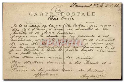 Clermont-Ferrand (P.-de-D.) — Statua Blaise'a Pascala — L'Hirondelle, Paris, n°485 — Rewers