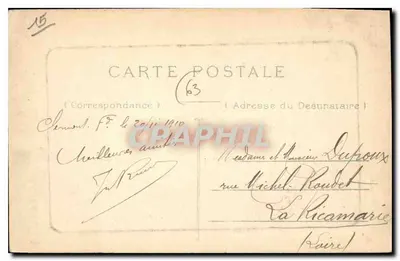 Clermont-Ferrand — Het Crédit Lyonnais en de Kerk van de Minderbroeders — Uitgever: Ferrand — Achterkant