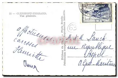 Clermont-Ferrand — Ogólny widok — Éditions du Globe, Breuilly — Rewers