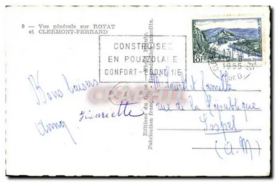 Algemene uitzicht op Royat en Clermont-Ferrand — Edities van het Globe — n°9 — Achterkant