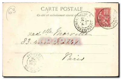 Clermont-Ferrand - Rue des Gras - widok katedry — Rewers