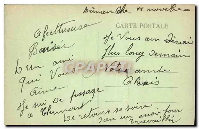 Pamiątki z Clermont-Ferrand — kolekcja kartek pocztowych — wydawca nieodczytelny — Rewers