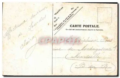 Lourdes — A Gruta & a Basílica — V. P. Paris, No. 27 — Verso
