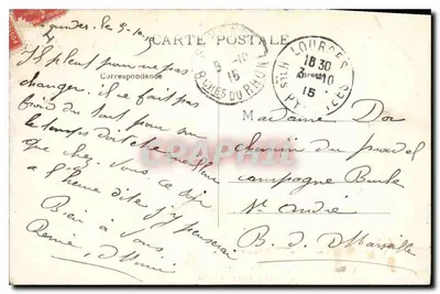 Lourdes — Promenade de la Grotte — Grands Magasins du Monde Catholique M. Romain, nr 1138 — Rewers