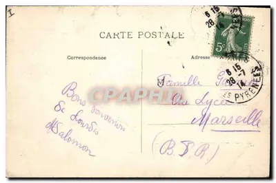 Lourdes — El Castillo Fuerte — Editor M.P. n°1024 — Reverso